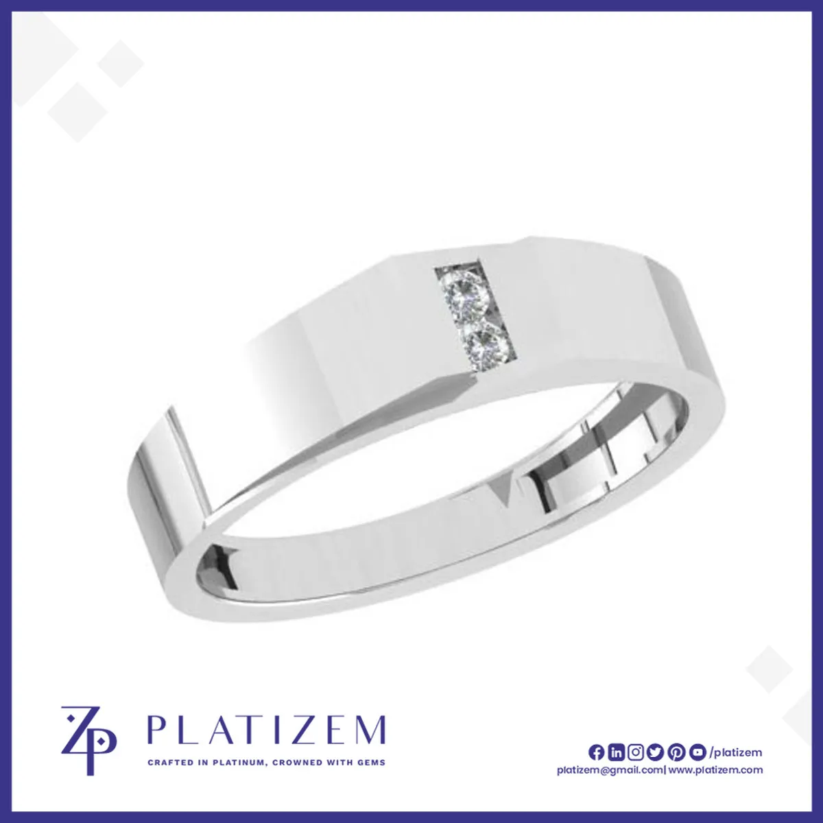 Two Stone Laboratory Grown Diamond Wedding Band