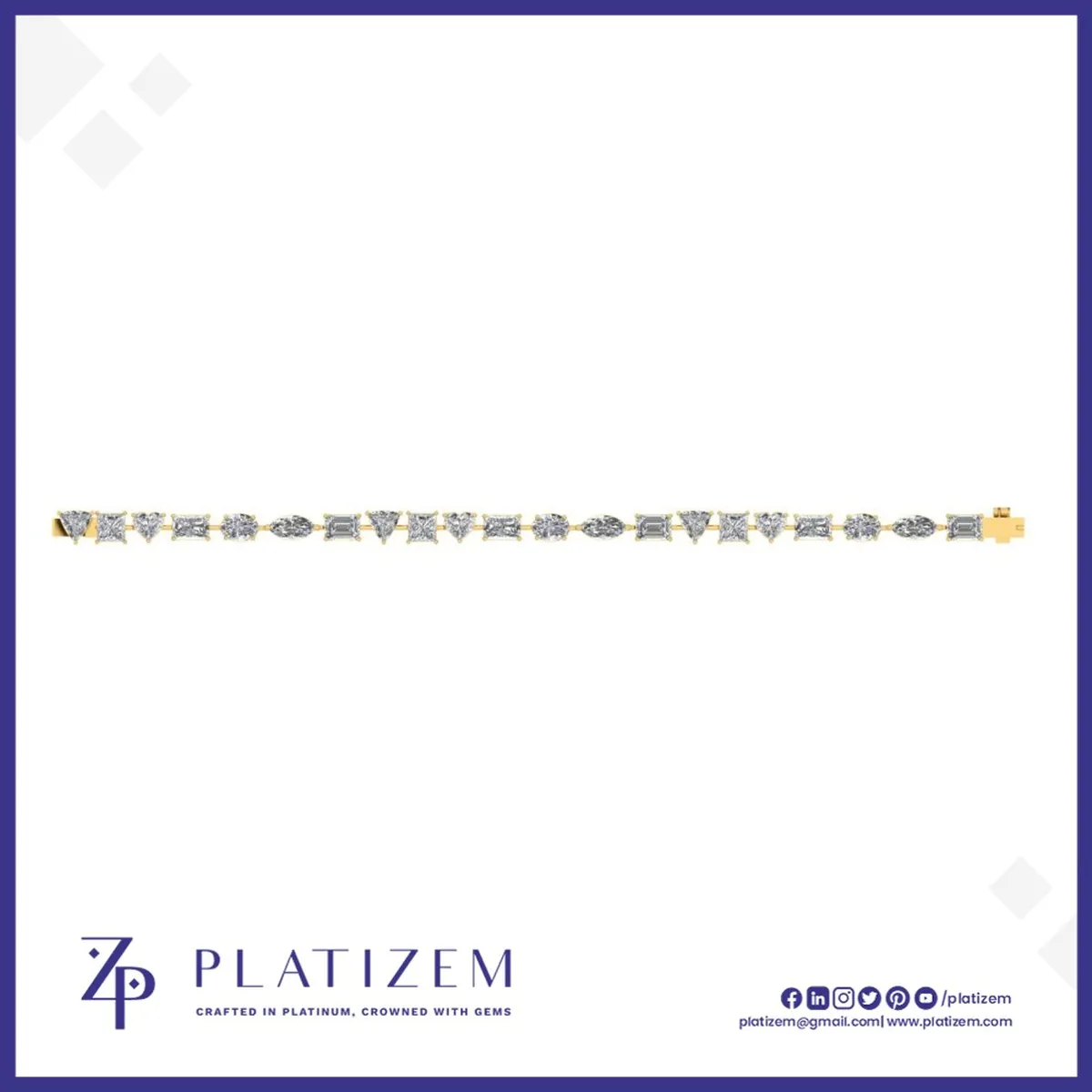 Lab Grown Diamond Mixed Shape Tennis Bracelet for Women