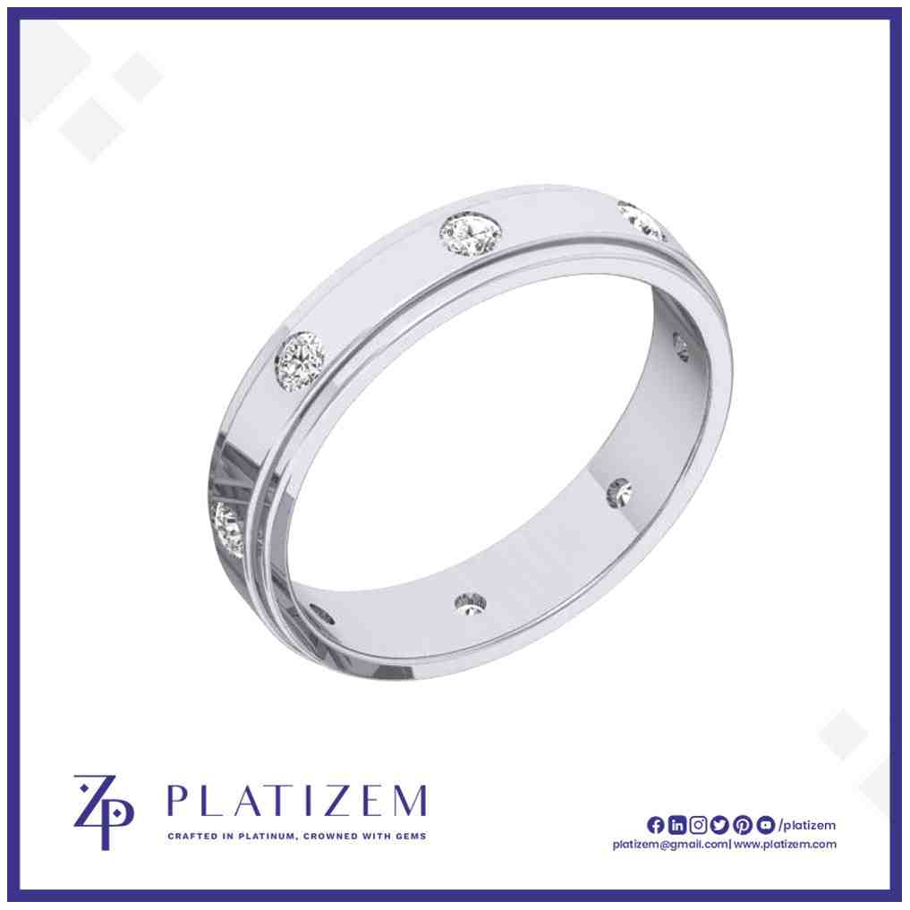 Round Lab Grown Diamond Band with Flush Set Stones