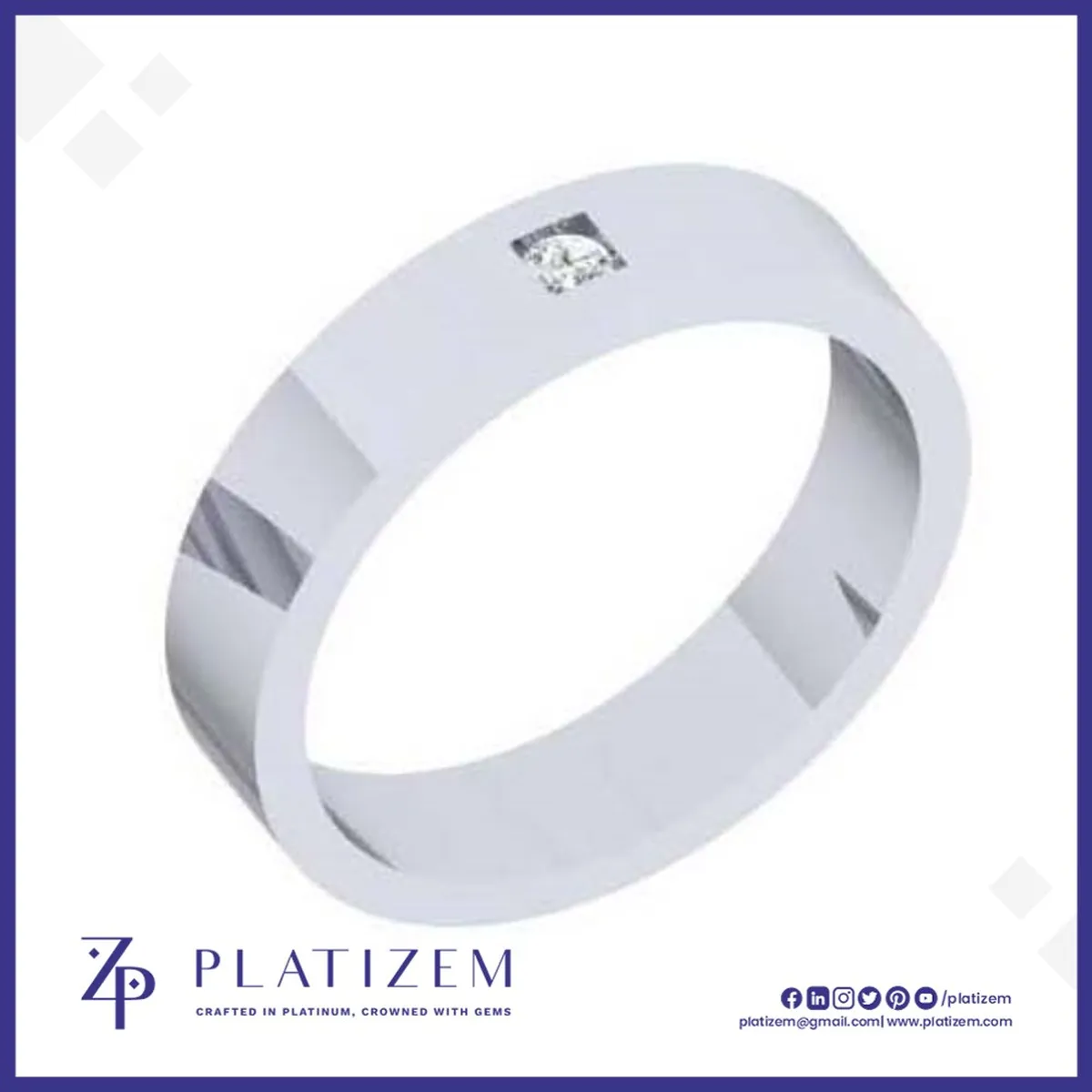 Mens Beveled Edge Diamond Wedding Band
