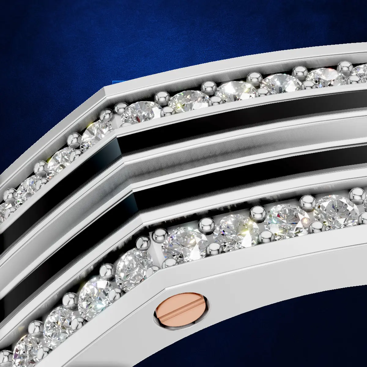 Mens Elegant Mesh Designer Ring Diamond Band