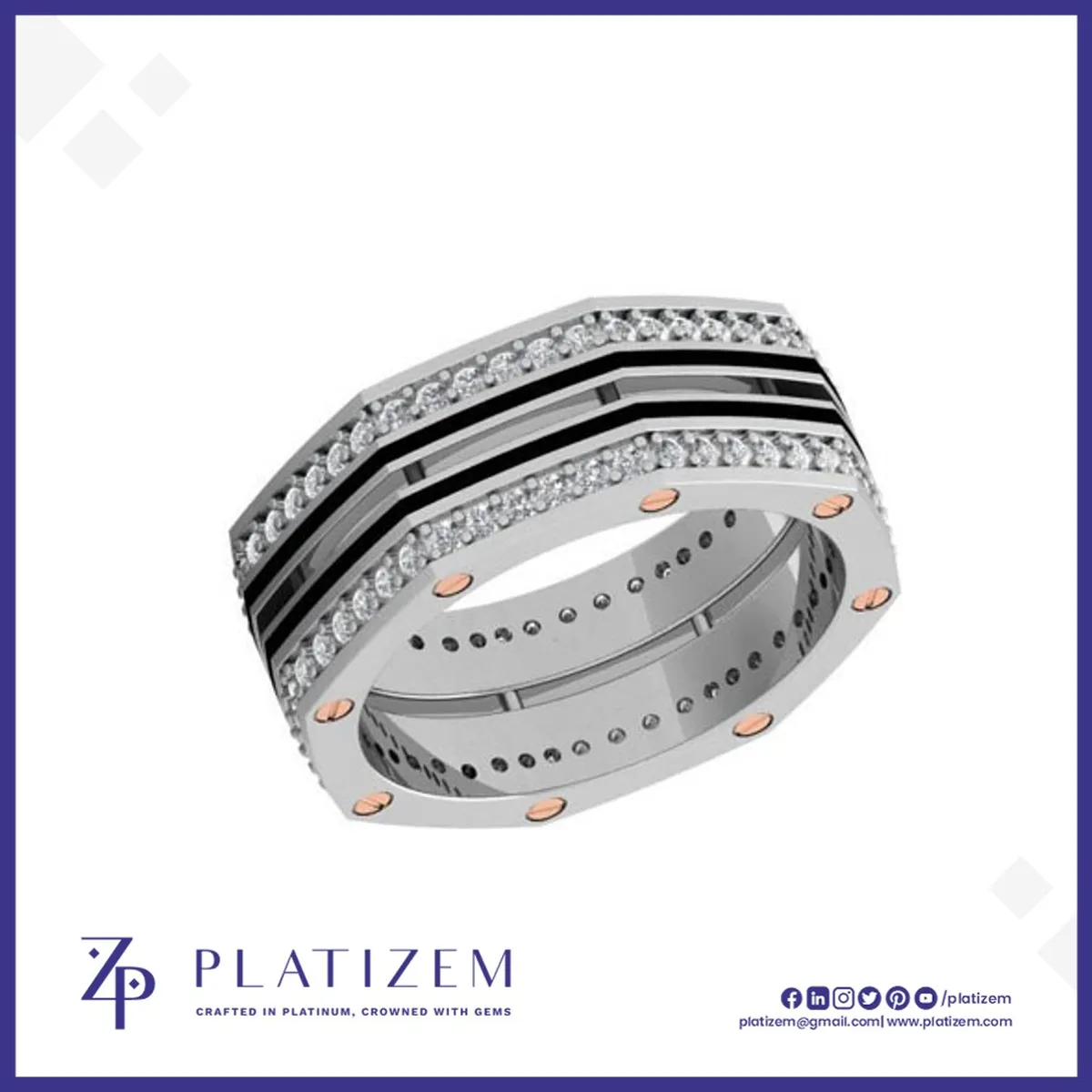 White Gold Mens Wedding Band