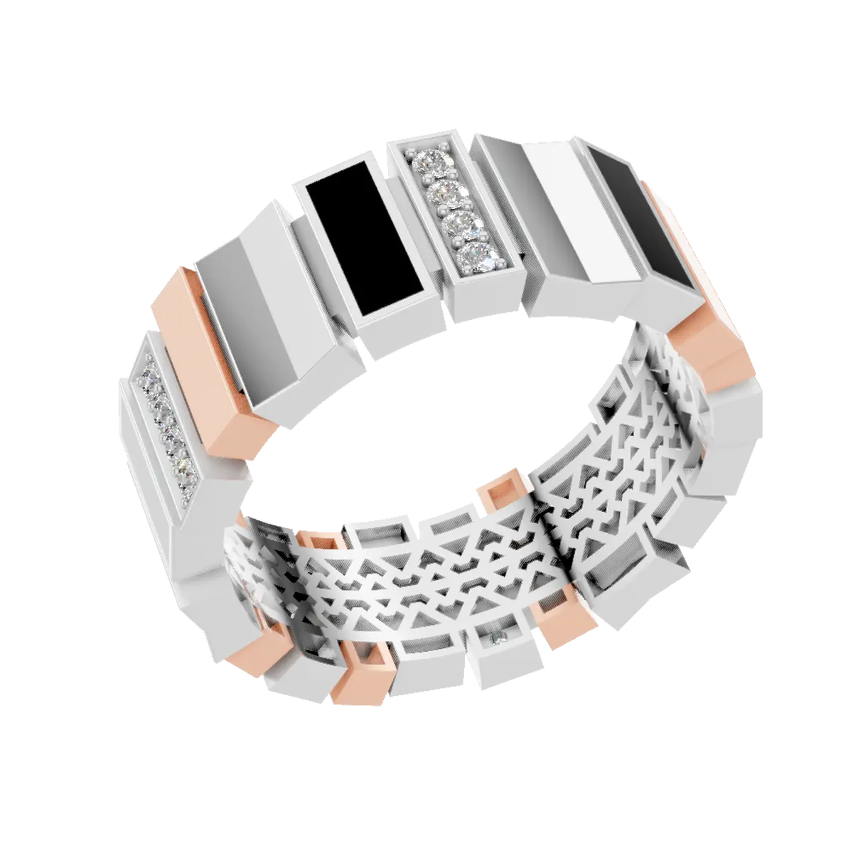 Trendy Mens Engagement Pattern Ring