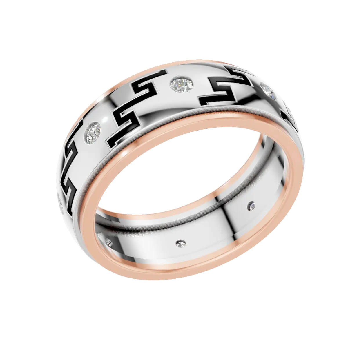 Unique Mesh Style Mens Designer Band Diamond Ring