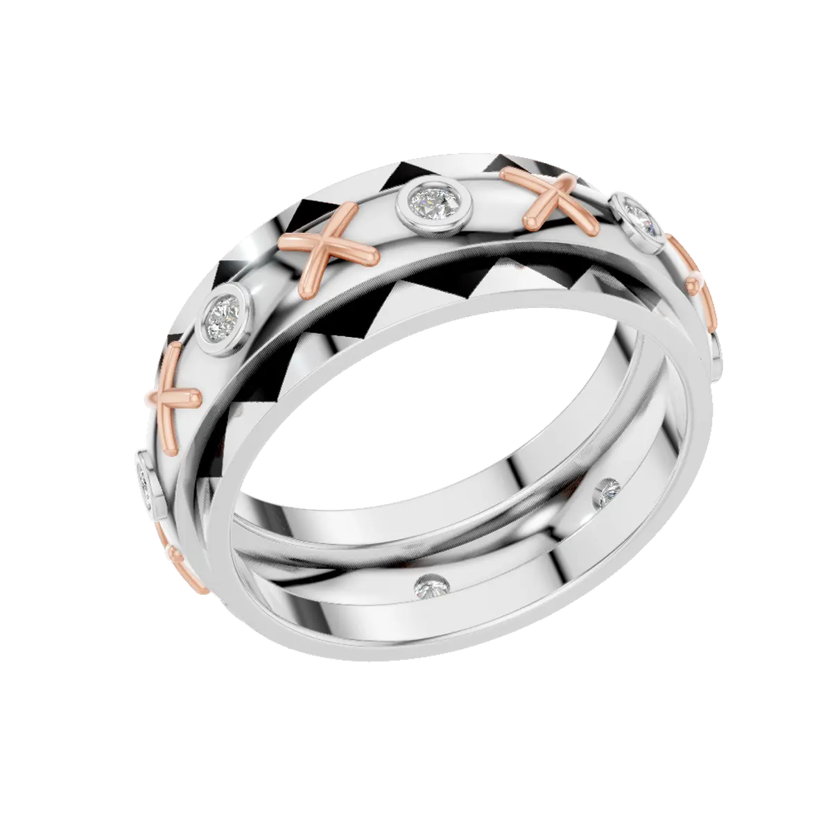 Modern Pattern Groom Wedding Ring