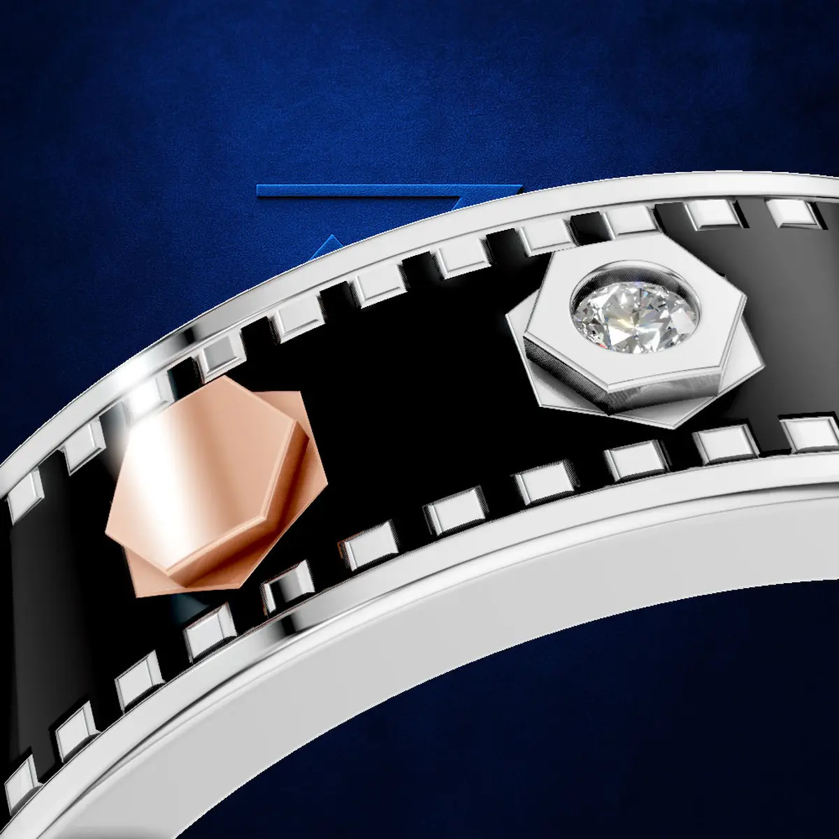 Mens  Designer Band Elegant Mesh Designer Ring