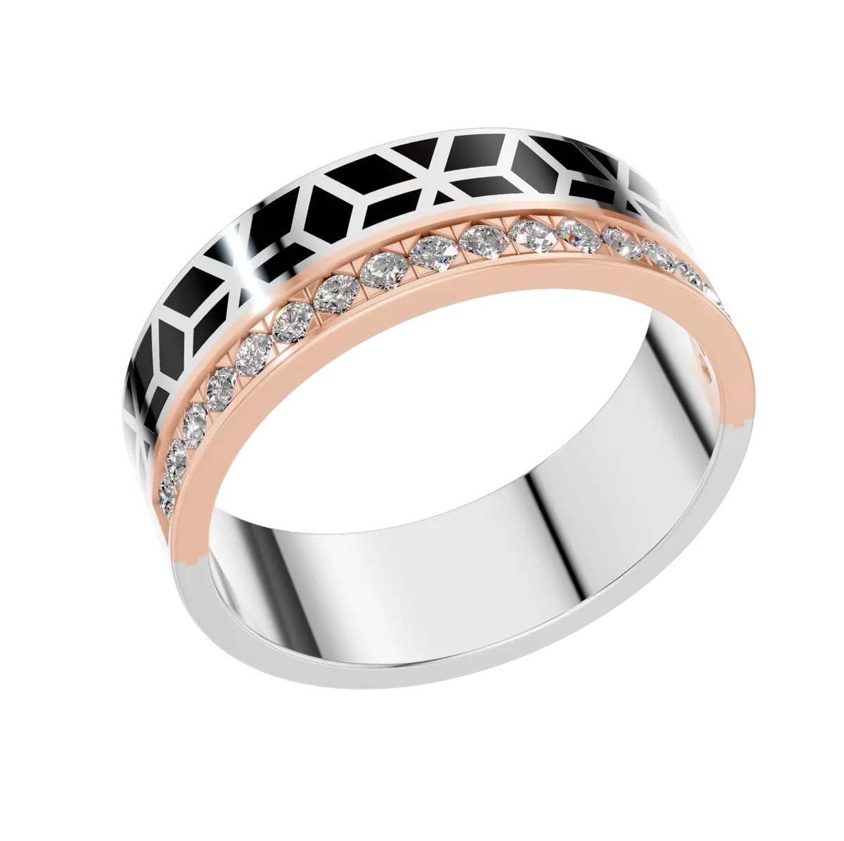 Mens Diamond Detail Fashion Ring
