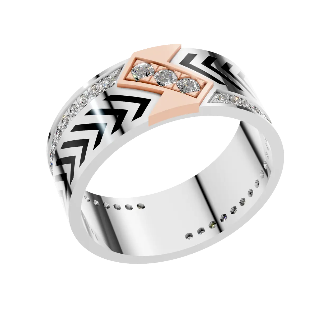 Mens Signature Carved Wedding Band