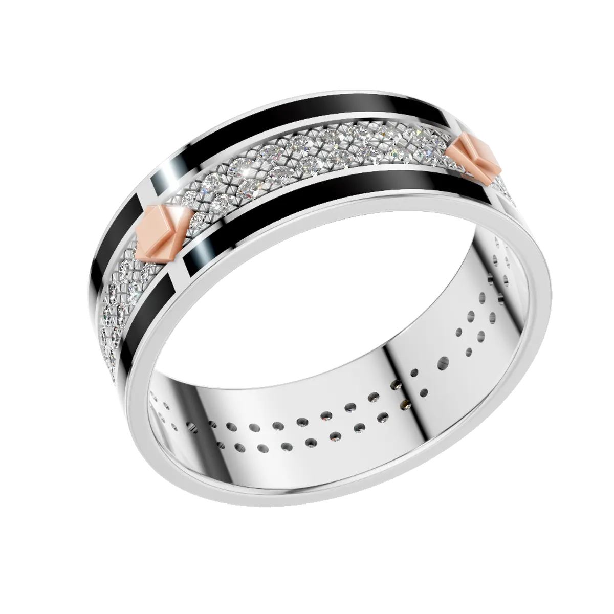 Mens Urban Style Mesh Wedding Band