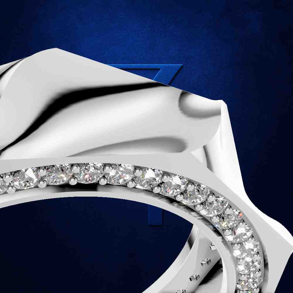 Infinito Platinum And Diamond Unisex Band