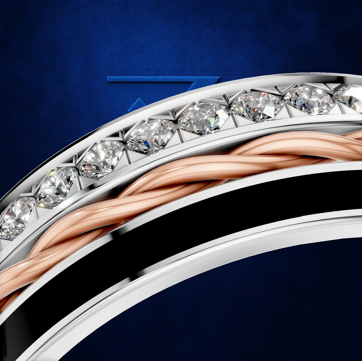 Stylish Mens Patterned Engagement Band