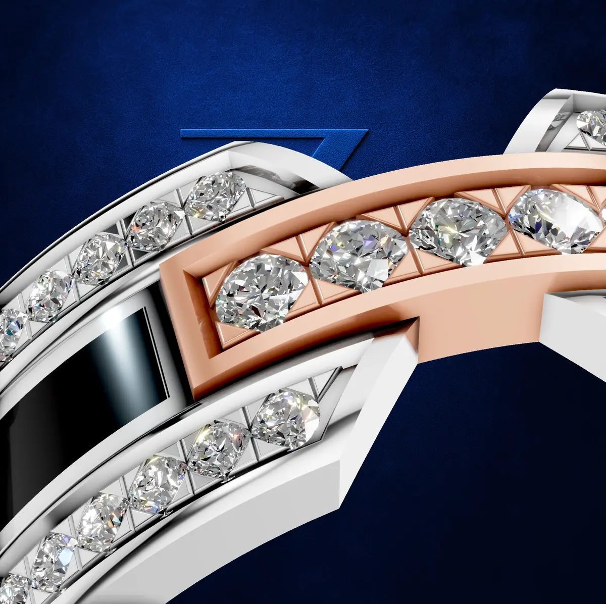 Black Inlay Mens Anniversary Ring Wedding Bans