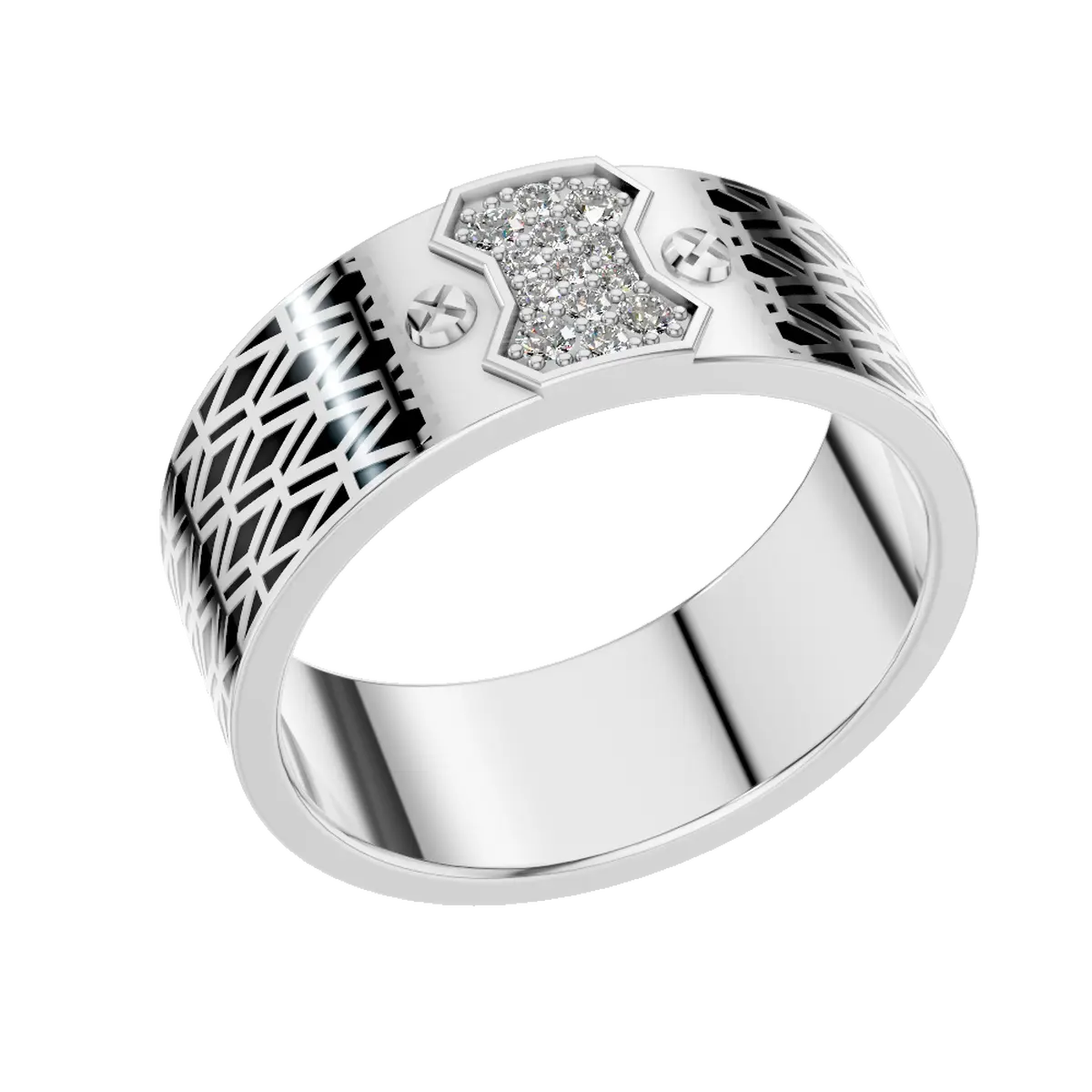 Modern Pattern Groom Wedding Ring