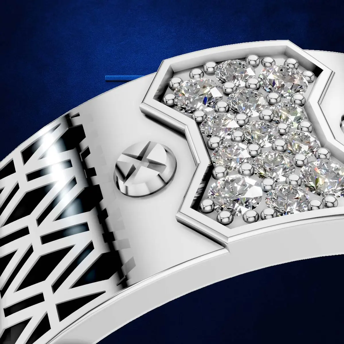 Modern Pattern Groom Wedding Ring