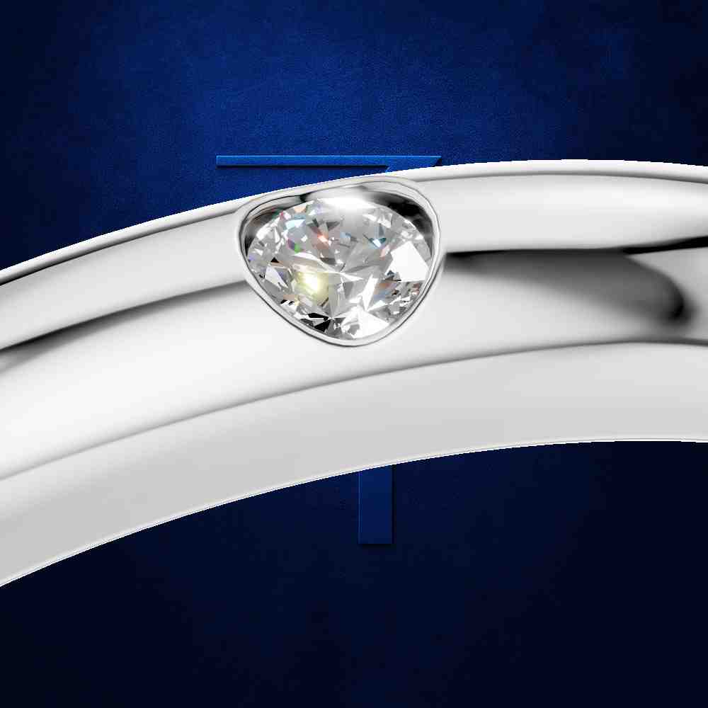 Flush Set Diamond Wedding Band Ring for Women with Pink Stone Accent