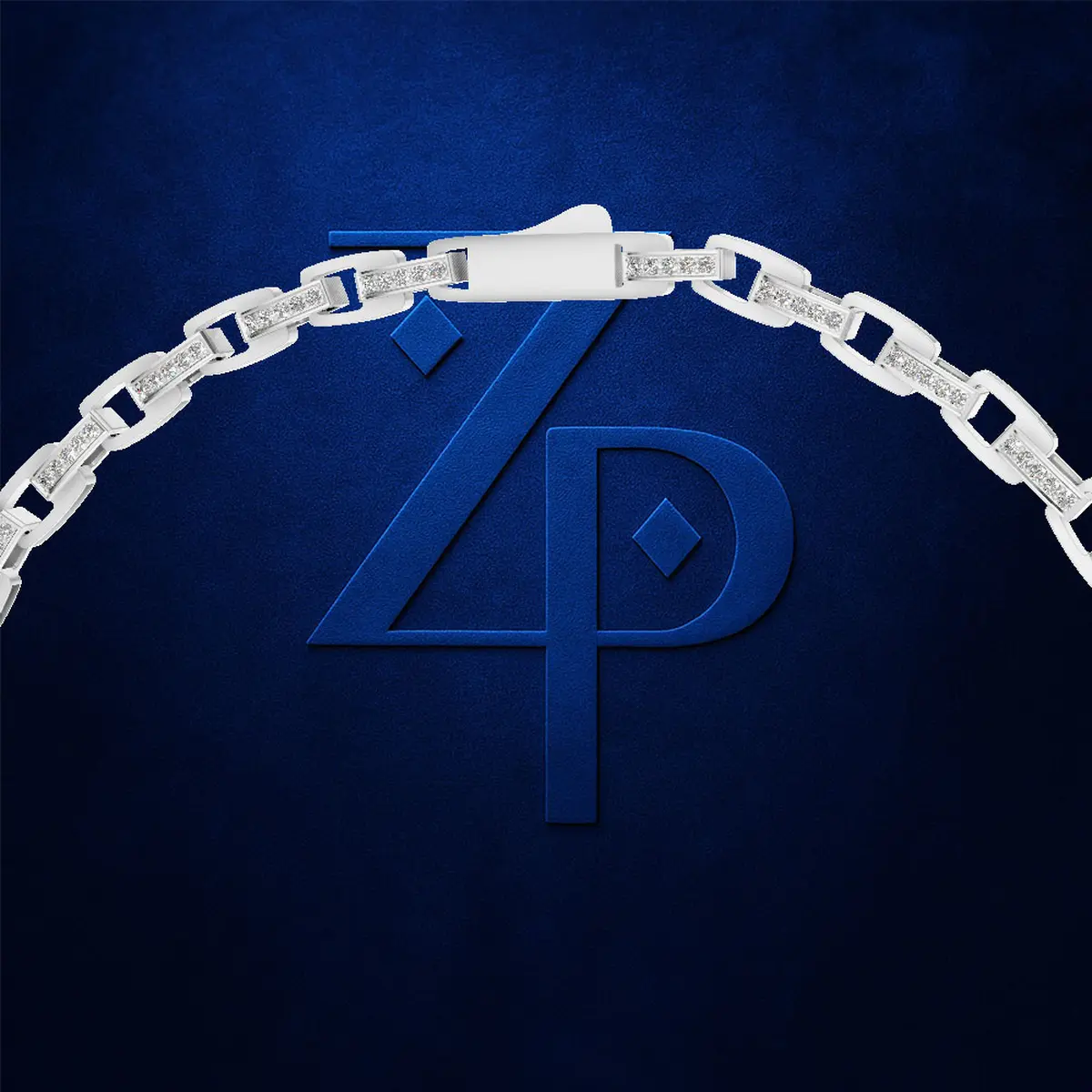 Mens Platinum Lab-Grown Diamond Chain