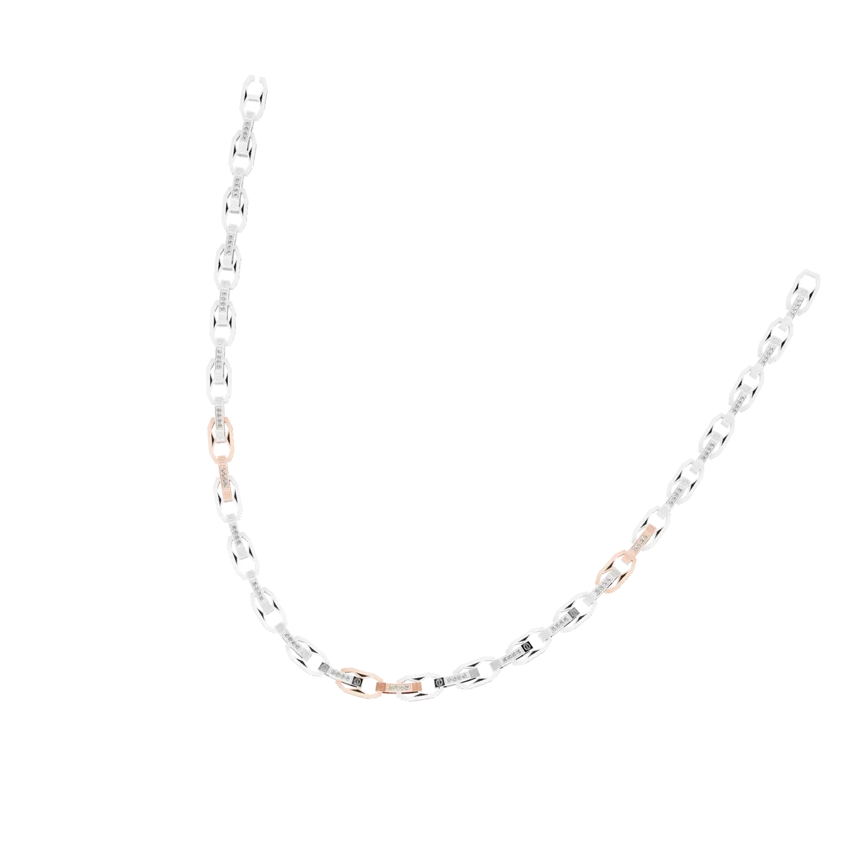 Stylish Mens Platinum with Gold Lab Diamond Chain