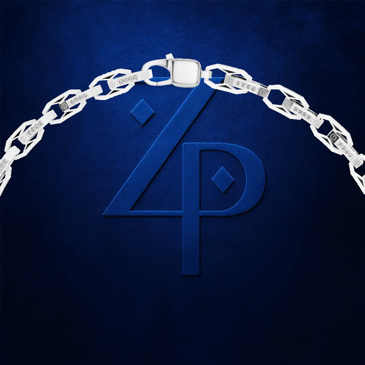 Stylish Mens Platinum with Gold Lab Diamond Chain