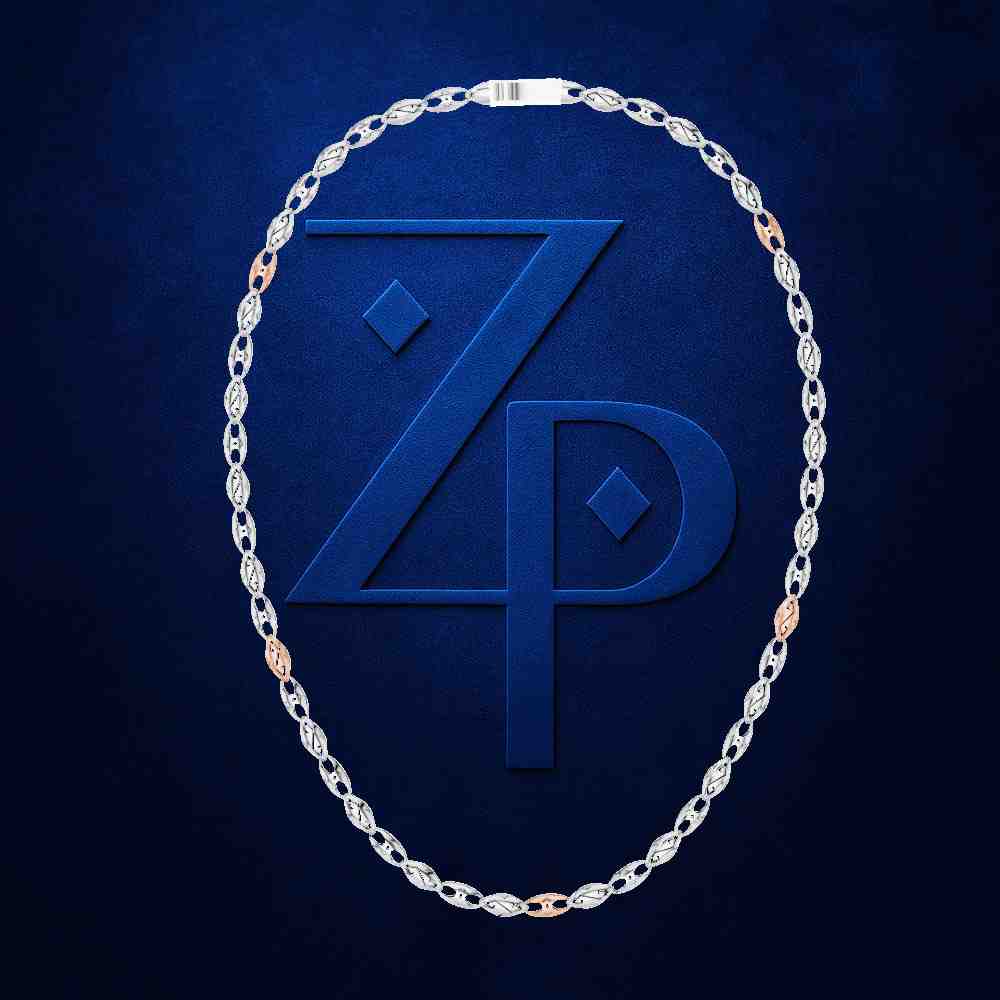 950 Platinum and 14/18kt gold chain for men with a secure clasp.