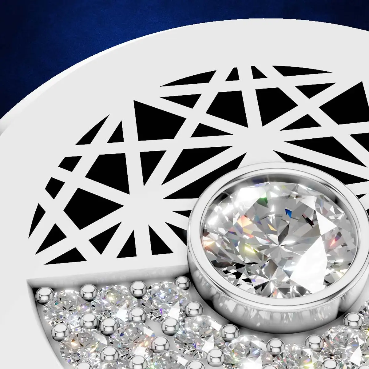 Stellar Lattice Diamond Shirt Button – Platinum 950