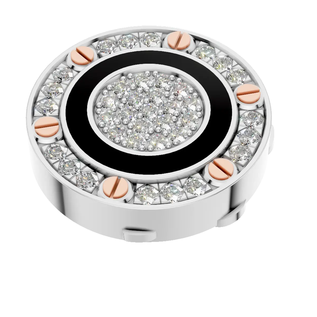 Eclipse Crown Diamond Shirt Button – Platinum 950