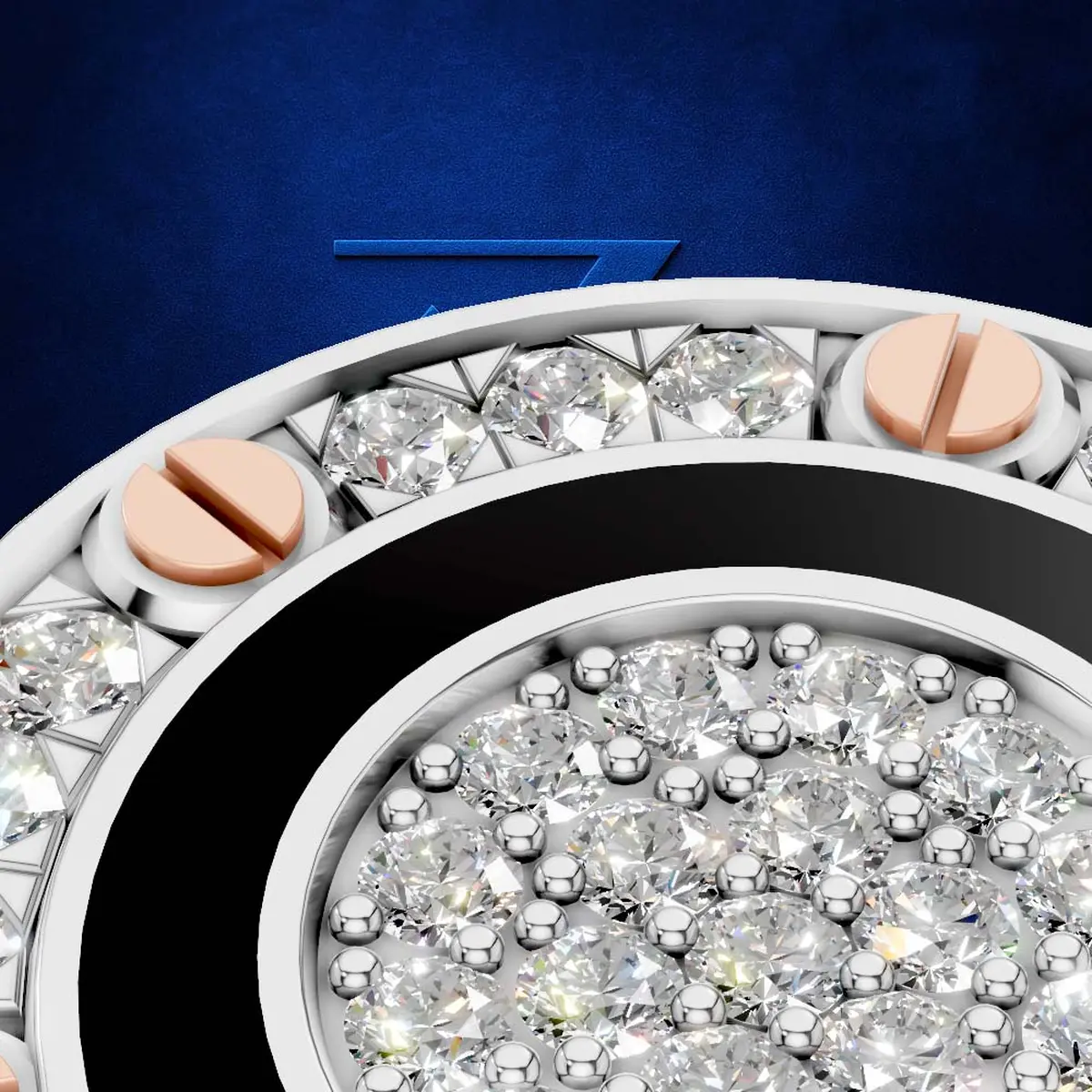 Eclipse Crown Diamond Shirt Button – Platinum 950