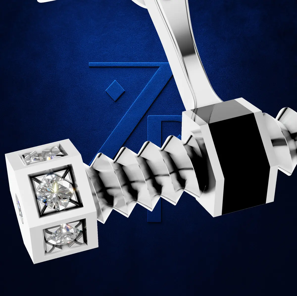 Bold Black | Platinum Lab-Grown Diamond Cufflinks