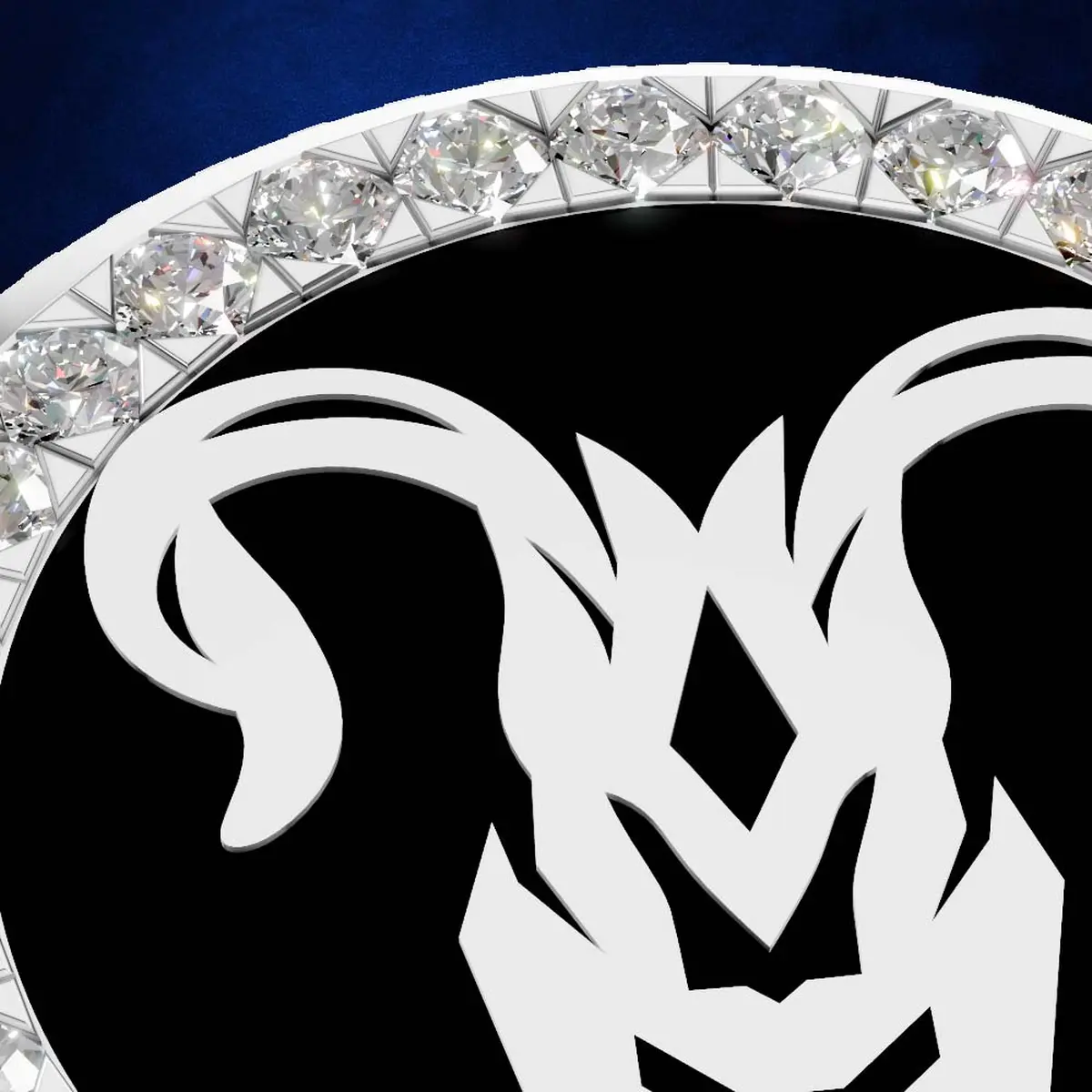 Aries Bold Crest – Platinum Zodiac Shirt Button