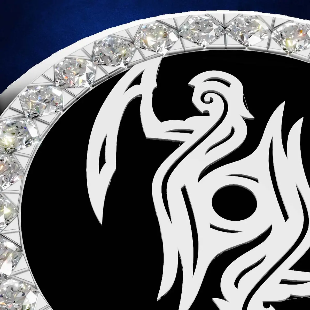 Gemini Twin Aura – Platinum Zodiac Lapel/Button Piece