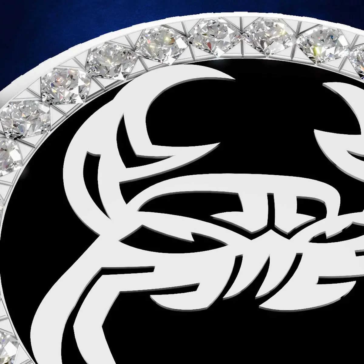 Cancer Moon Shield – Lab Diamond Zodiac Shirt Accent