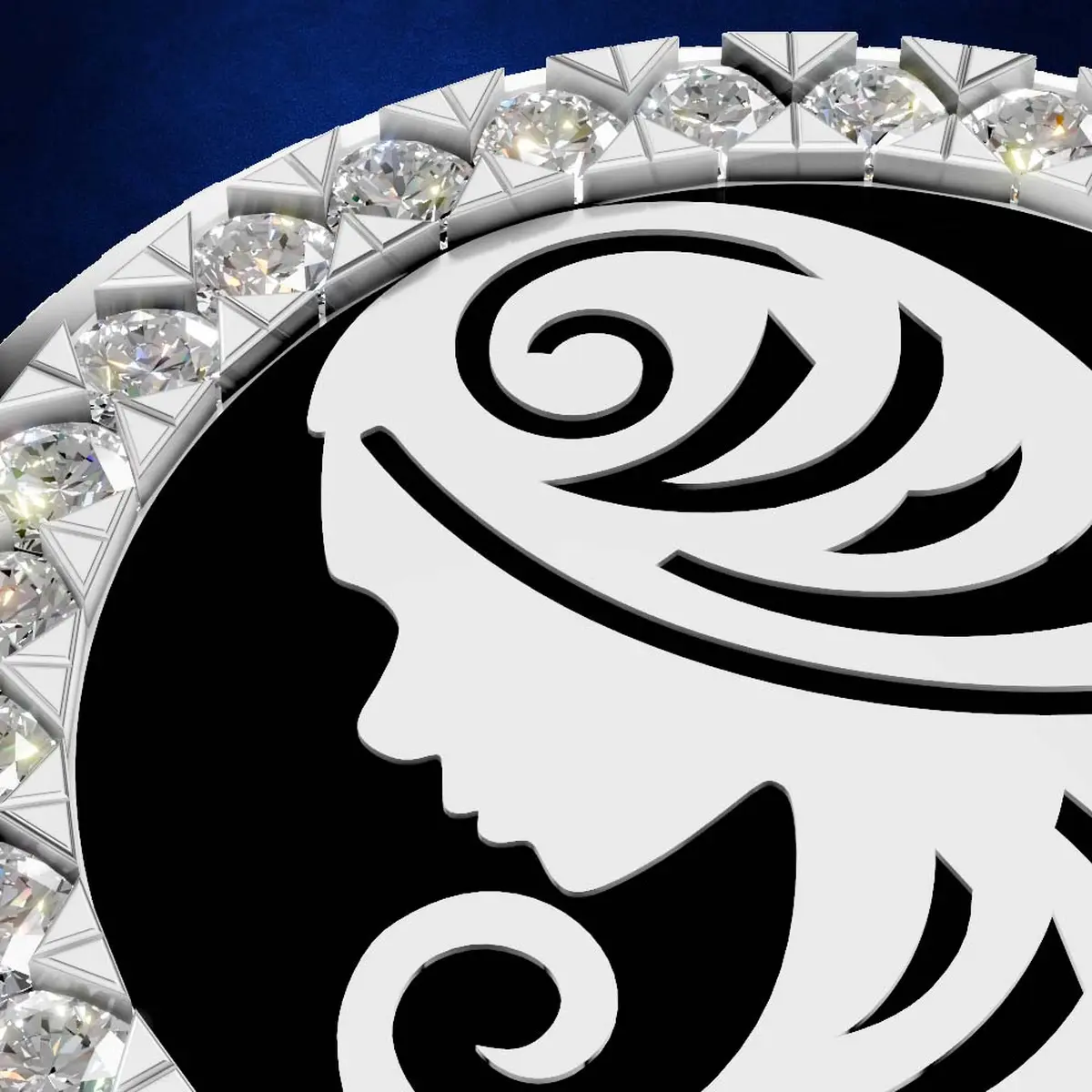 Virgo Precision Mark – Diamond With Black Enamel Zodiac Shirt Stud