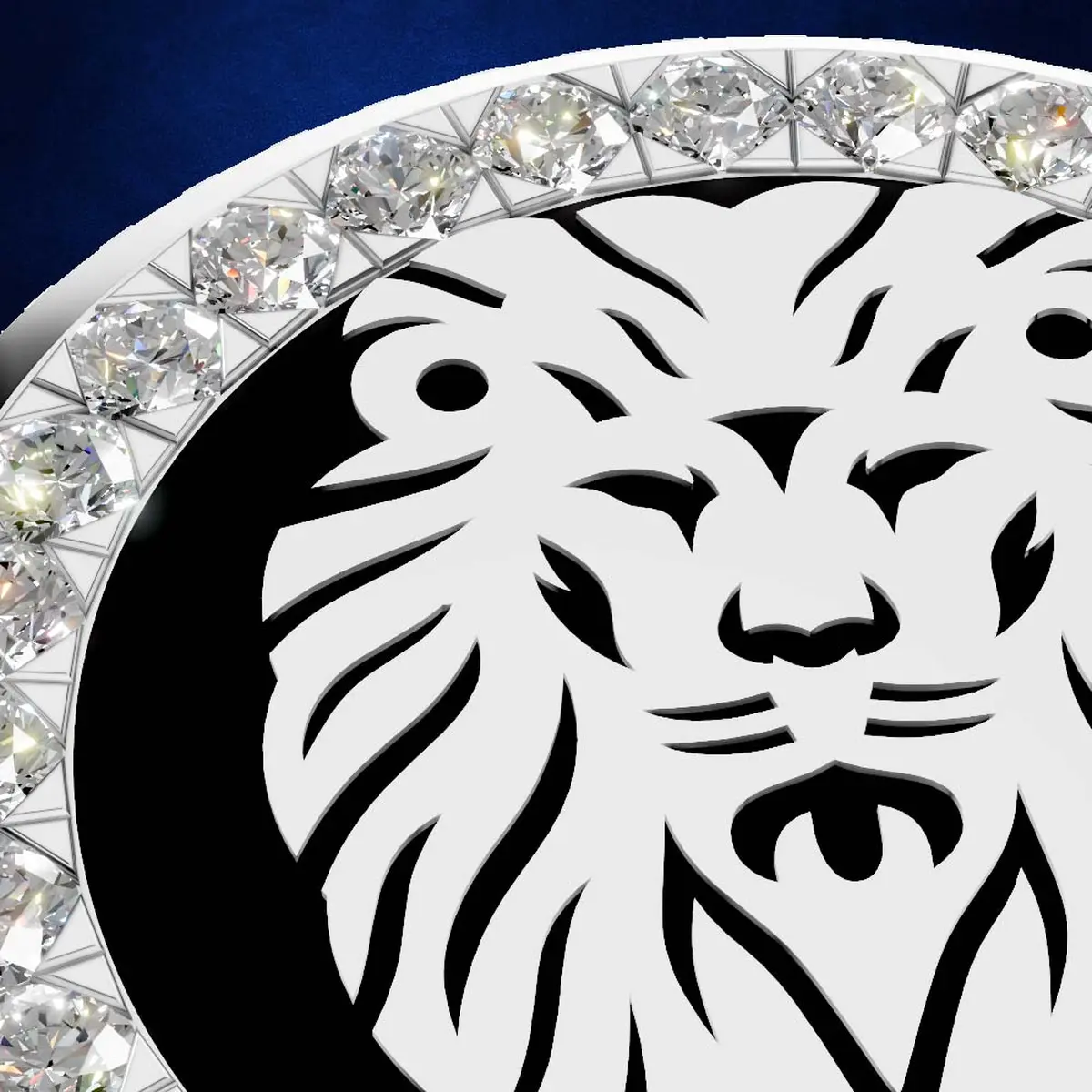 Leo Royal Mens – Platinum Luxury Diamond Zodiac Button