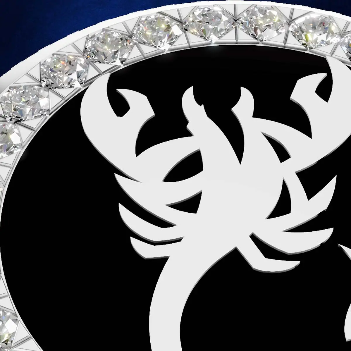 Scorpio Stinger Crest – Black Enamel Zodiac Statement Button