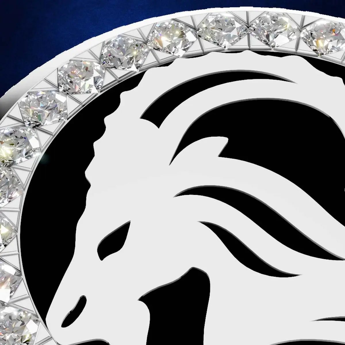 Capricorn Mountain Crown – Diamond Zodiac Signature Button