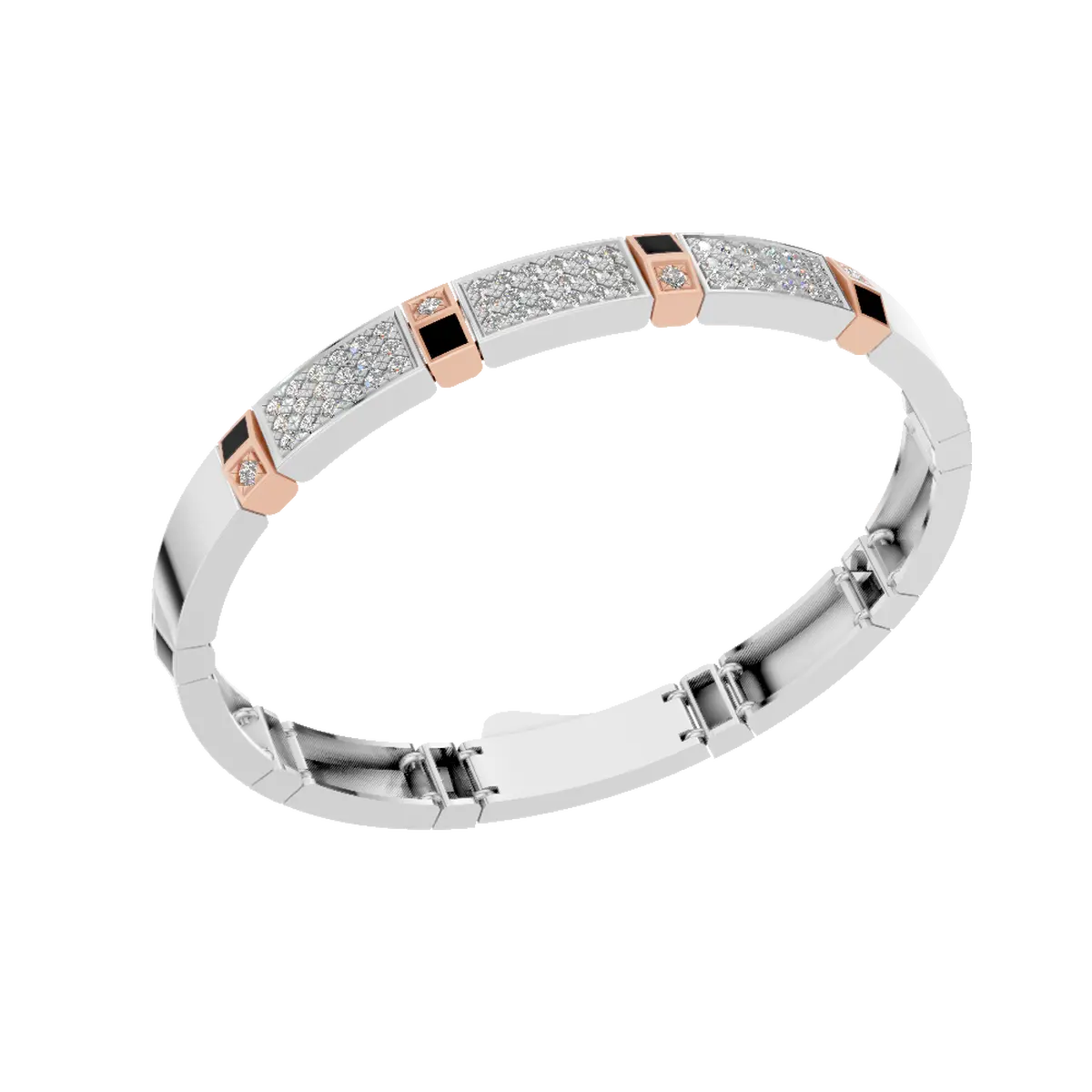 Elegant Mens Lab-Grown Bracelet