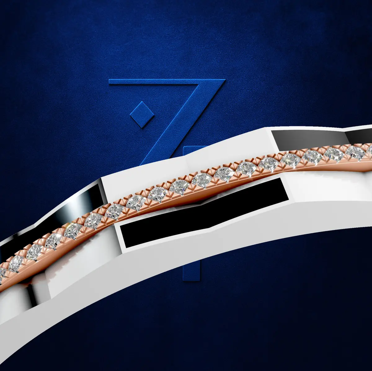 Modern Mens Lab-Grown Diamond Bracelet