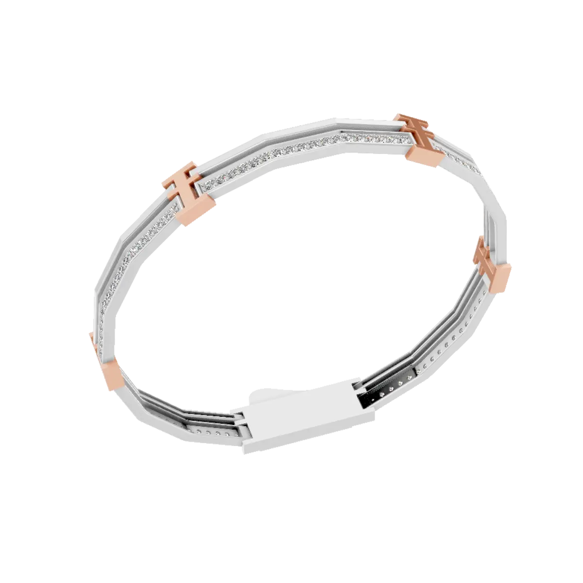 Stylish Mens Platinum Diamond Bracelet