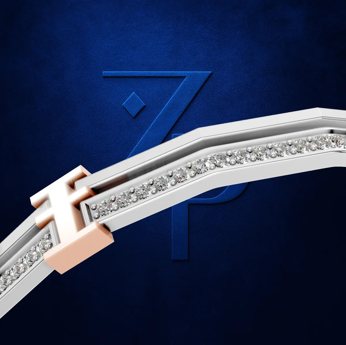 Stylish Mens Platinum Diamond Bracelet