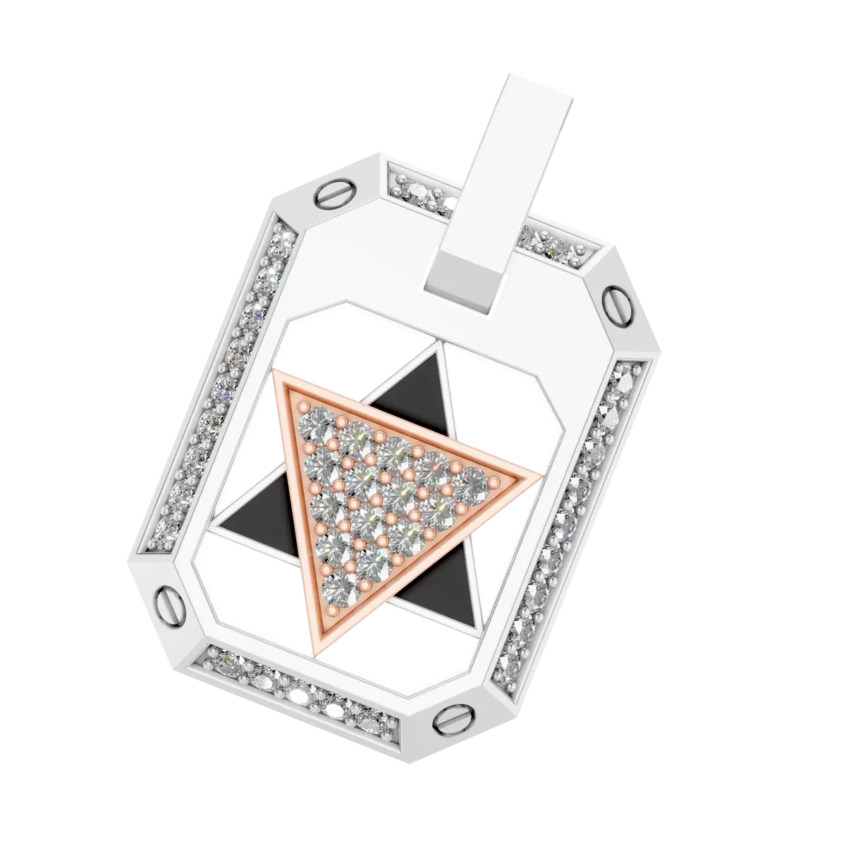 Mens Designer Diamond Pendant With Lab Grown  Diamond  And Platinum With Gold