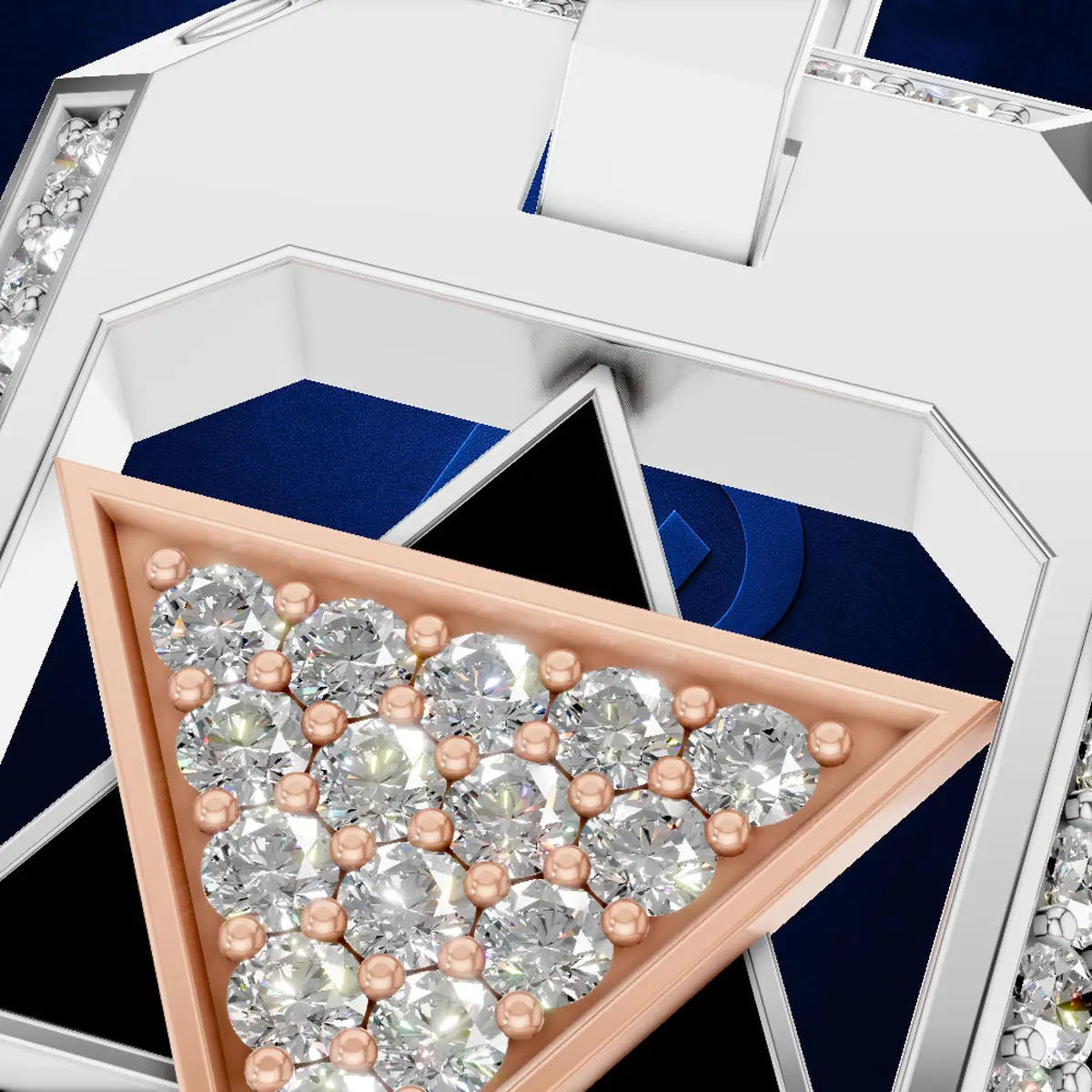 Mens Designer Diamond Pendant With Lab Grown  Diamond  And Platinum With Gold