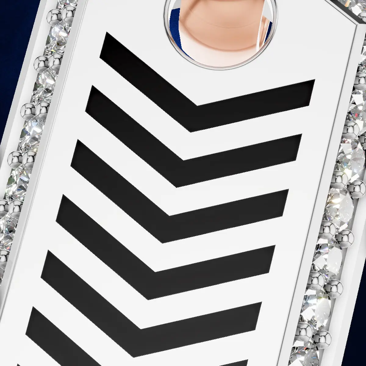 Designer PT950 Platinum & 18K/14K Gold Pendant with Lab-Grown Diamond or Moissanite – Chevron Tag Necklace