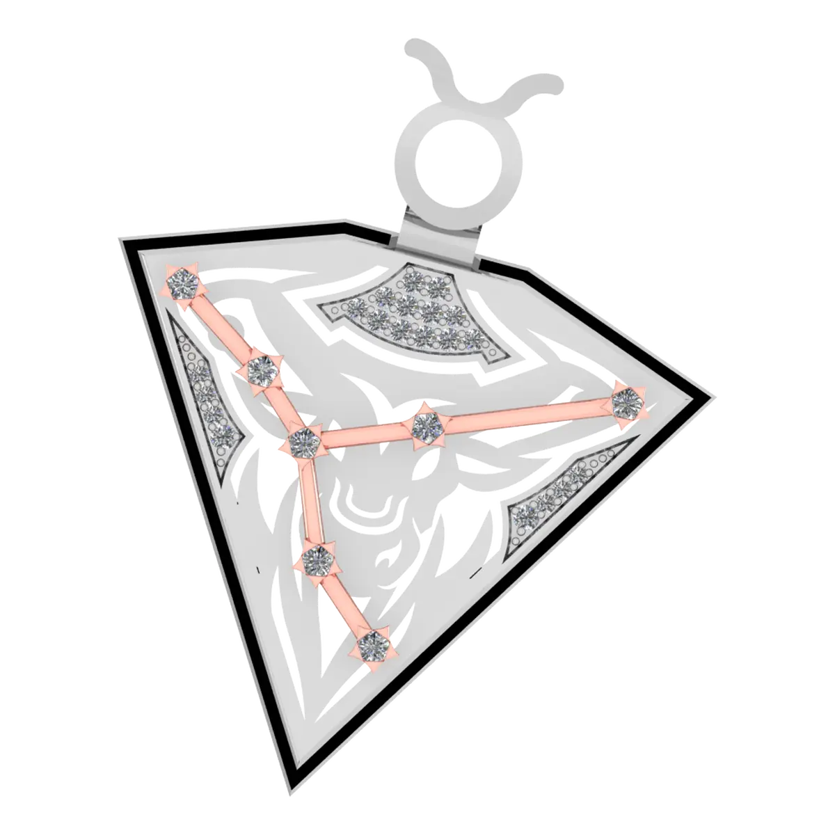 Taurus Luxe | Rose Gold & Diamond Pendant