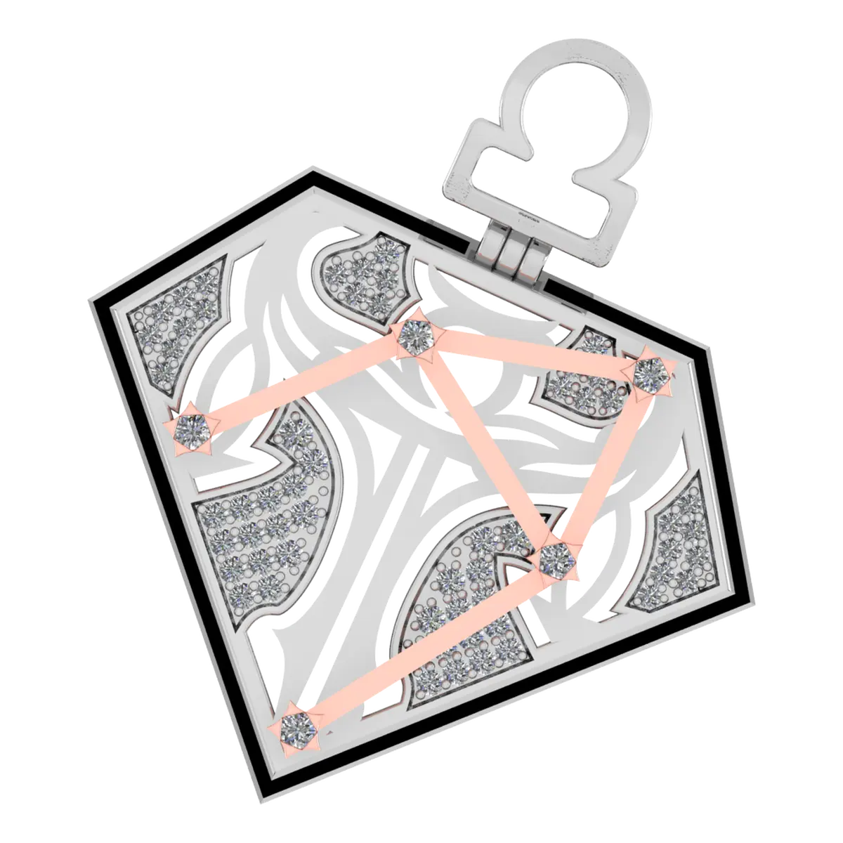 Libra Charm | Platinum & Diamond Zodiac Pendant