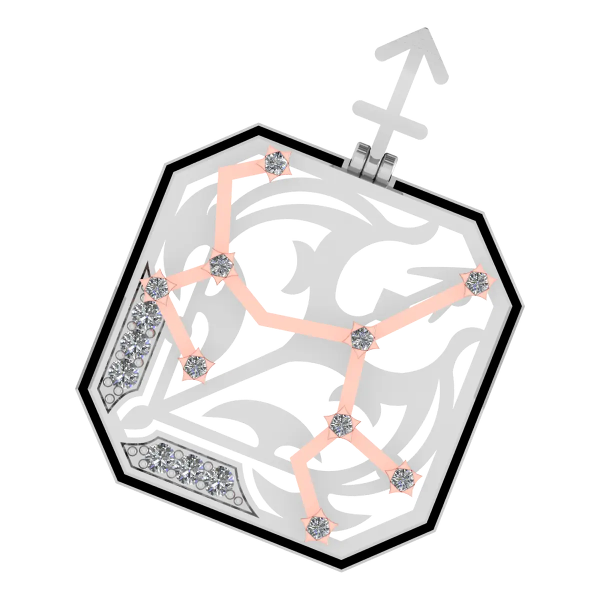 Sagittarius Star | Platinum Zodiac Diamond Pendant