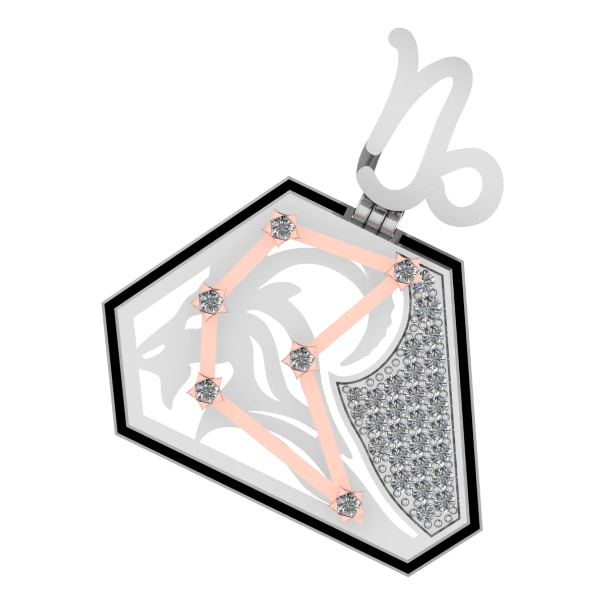 Capricorn Aura | Rose Gold & Lab Diamond Pendant