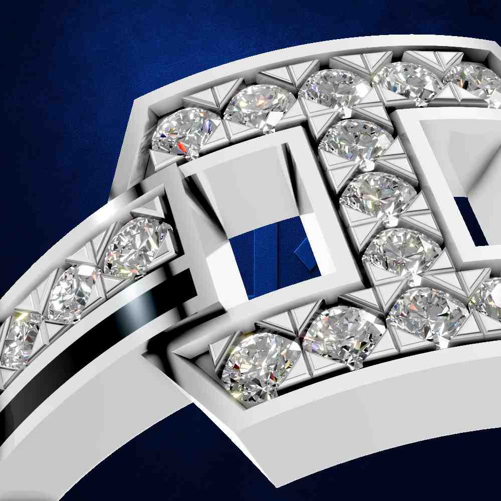 Classy Platinum Diamond Ring For Men