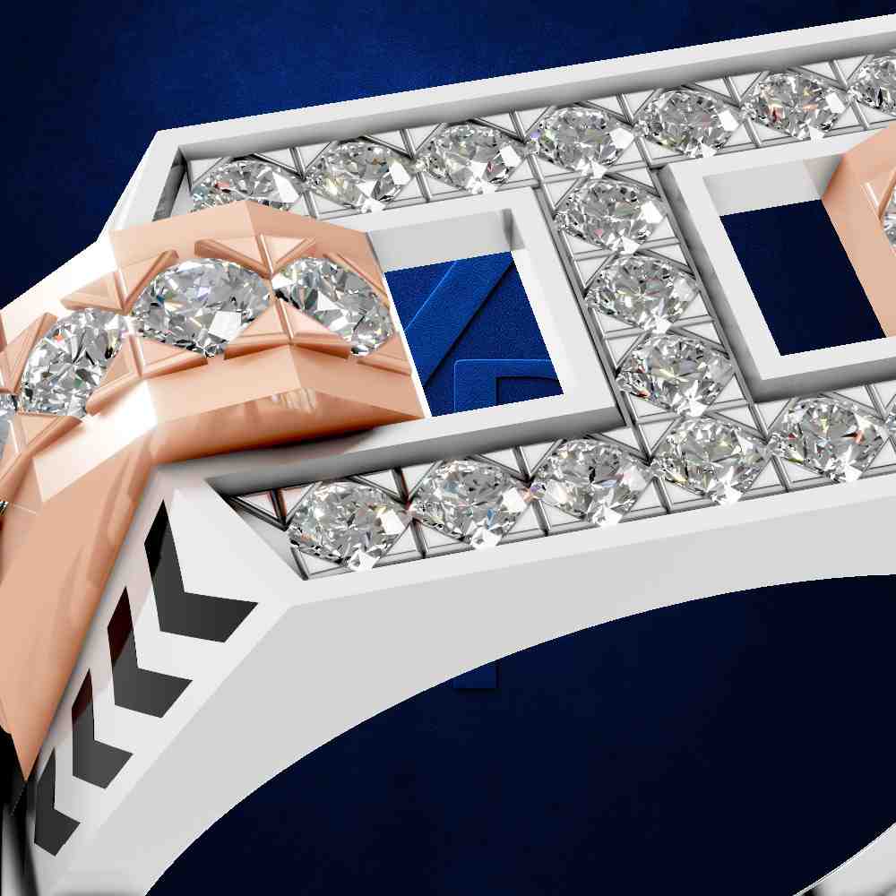Exquisite platinum and diamond ring for men