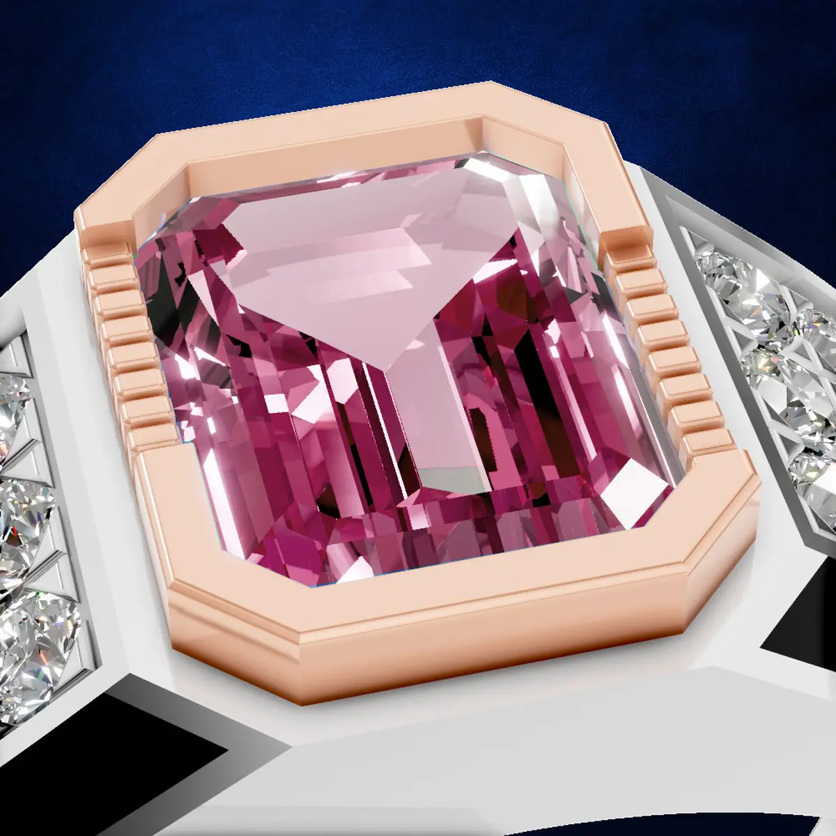 Natural Tourmaline Gemstone and Lab Grown Diamond Engagement Ring  for Men and Women - October Birthstone Jewelry