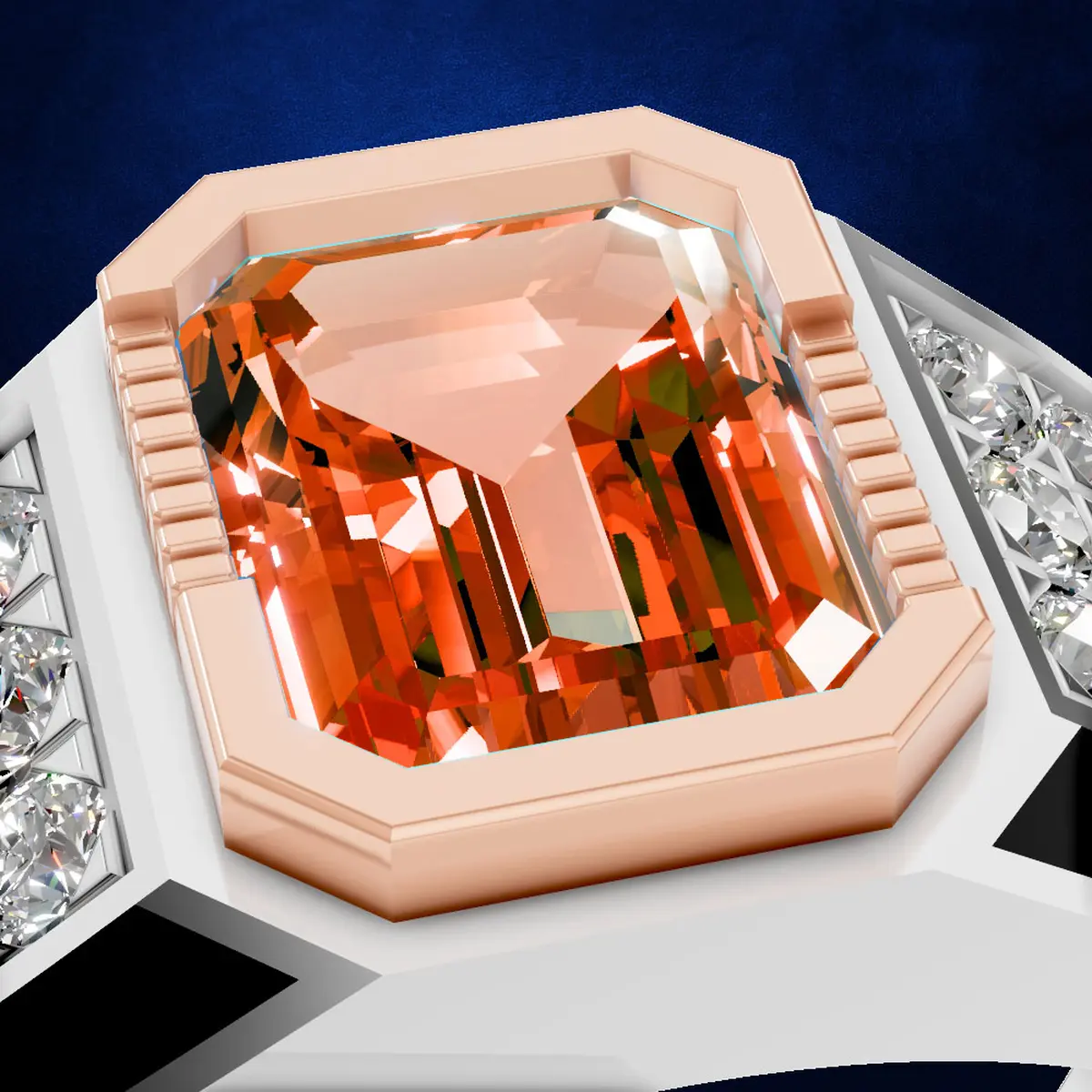 Natural Garnet Gemstone Ring Studded with Lab Grown Diamonds Available in Platinum, Silver and Gold - January Birthstone Jewelry