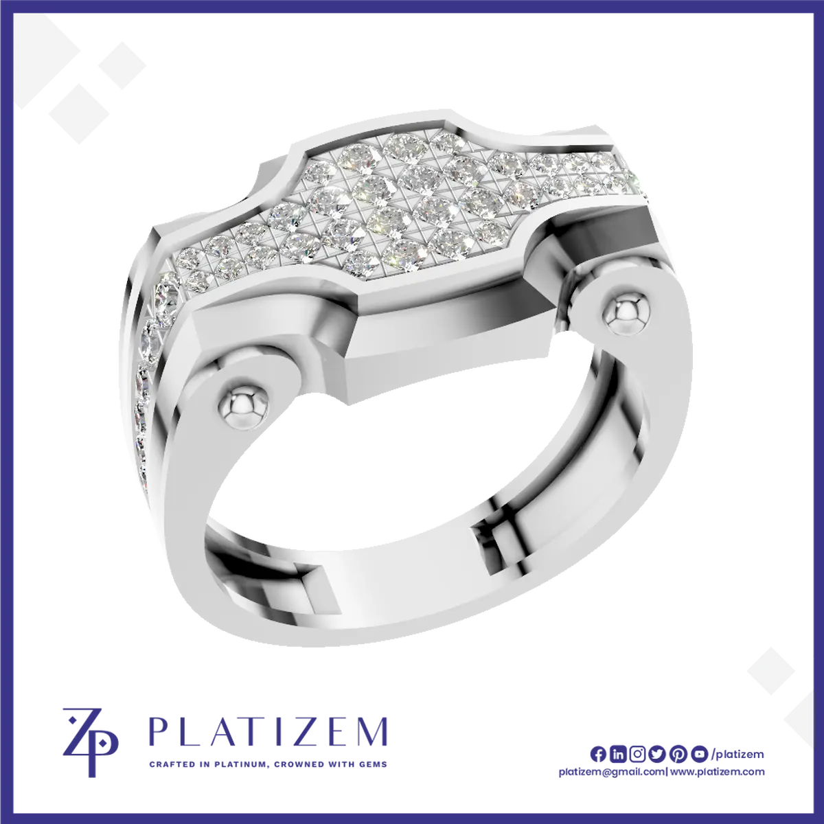 Royal Crest Diamond Mens Ring